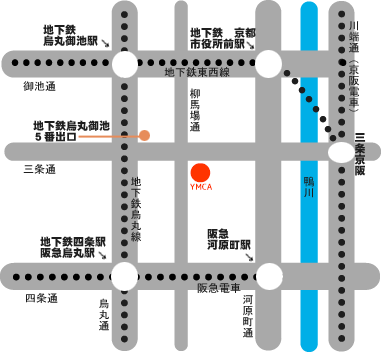 京都YMCA三条本館地図